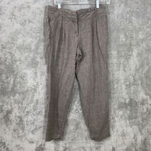 Zara Basic Flax Trouser pants women’s size M Gray Pockets